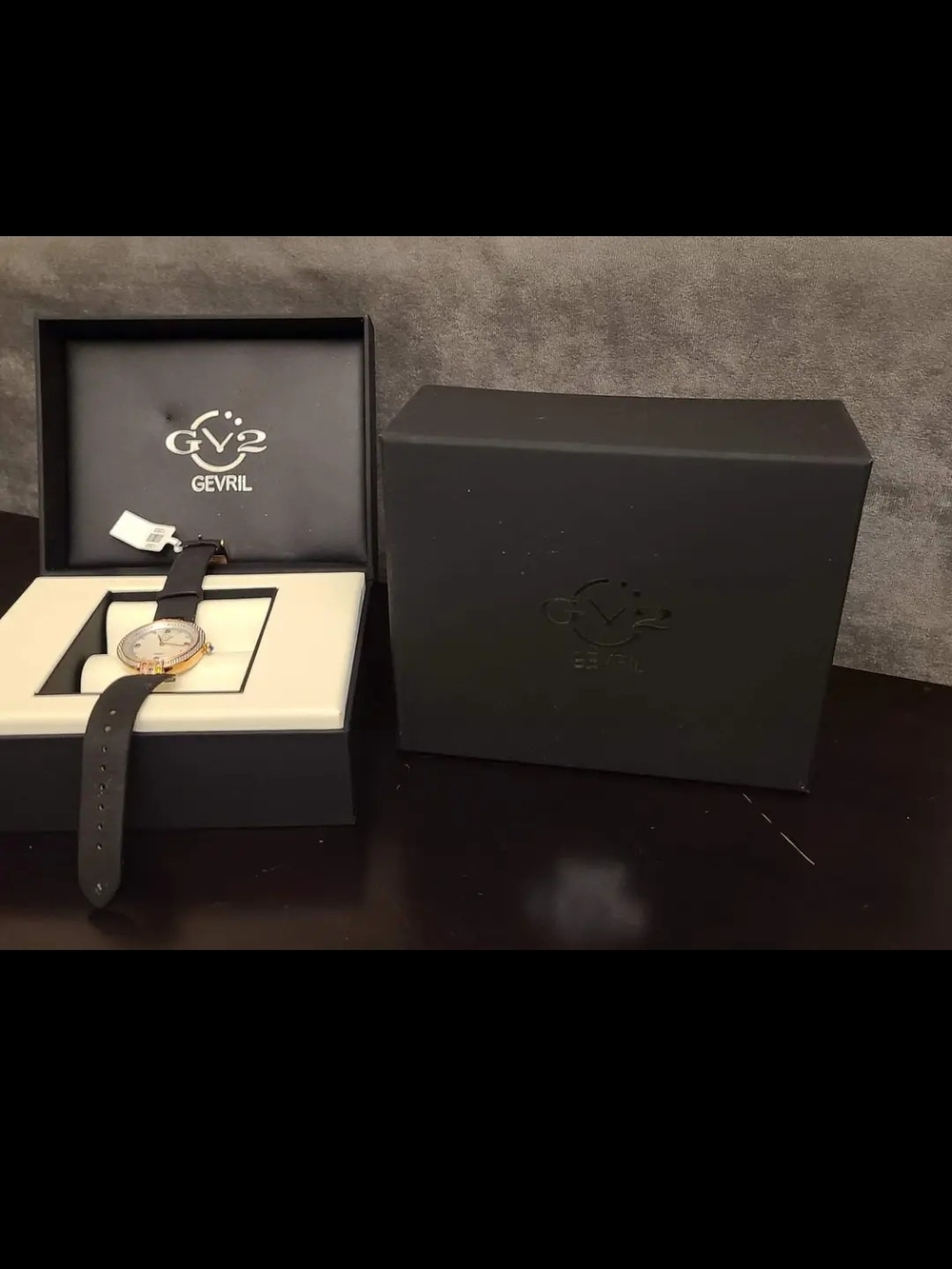 EVRI Women's Black Strap Watch with Gold-Tone Case